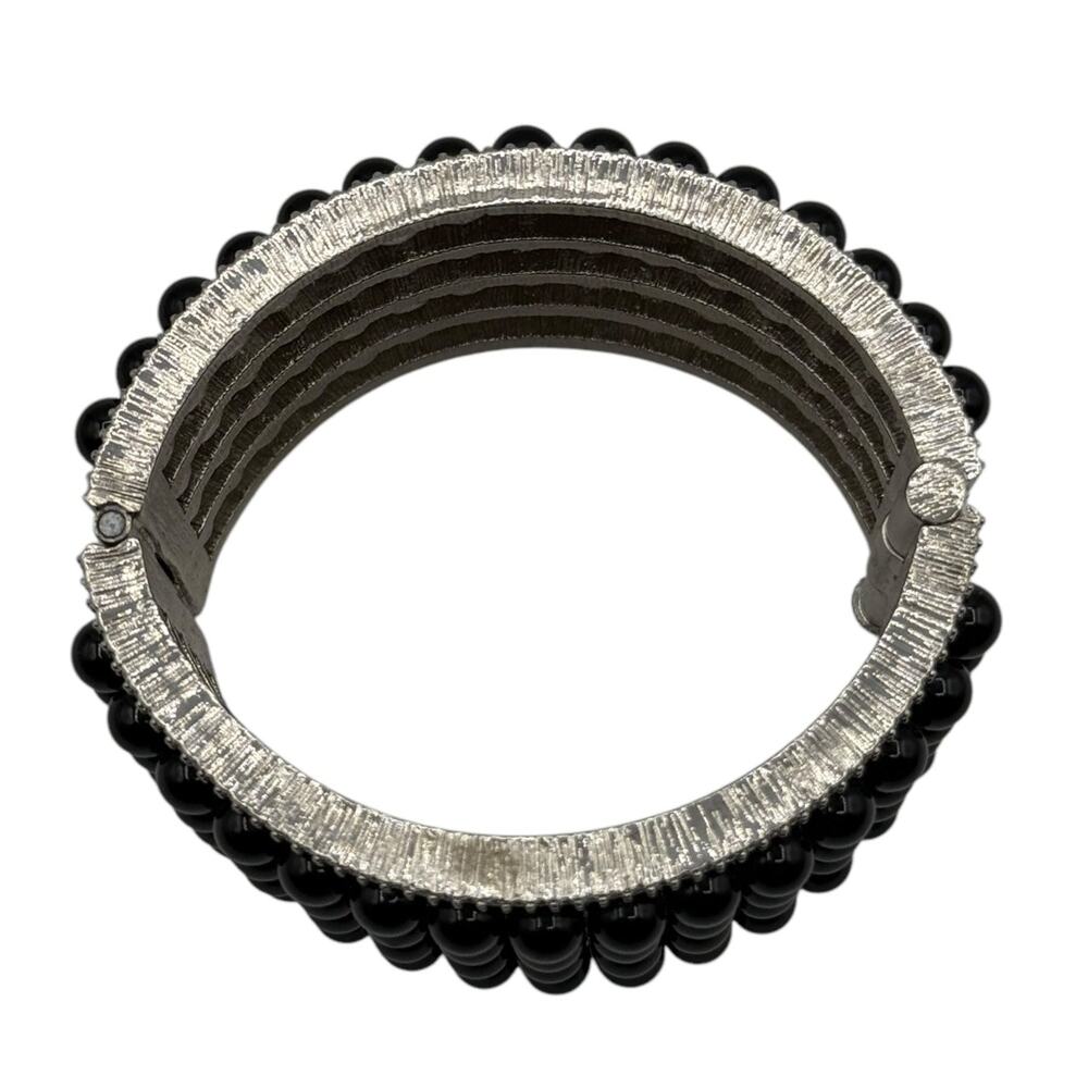 Chanel Multi Strand Bead and Crystal Silver Cuff - Picture 4 of 12